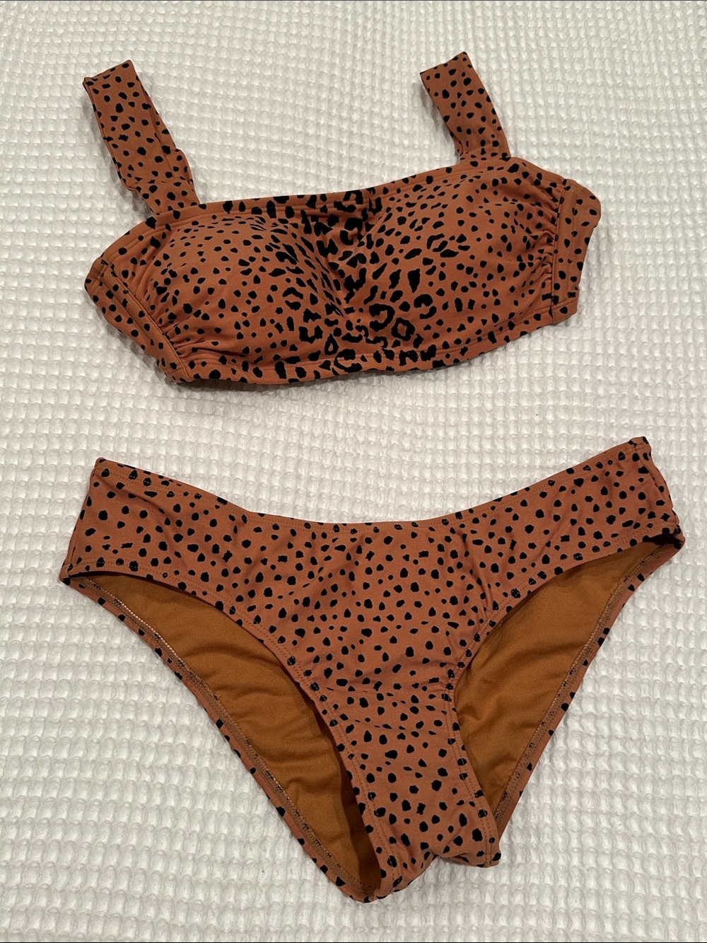 Brown and Black Spotted Bikini Set